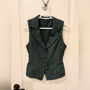 Bottle green pinstripe vest
